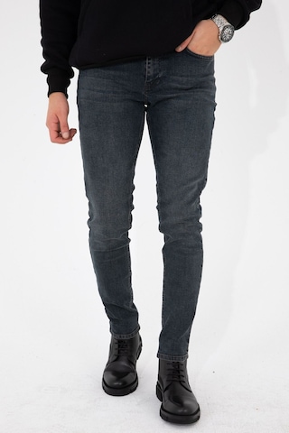 Erkek Taşlamalı Antrasit Slim Fit Likralı Esnek Jeans Kot Pantolon (492242320)