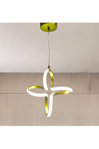 Renkoled Aydınlatma Kumandalı 3 Renk Işıklı Modern Sarkıt Led Avize Gold Kasa Gold