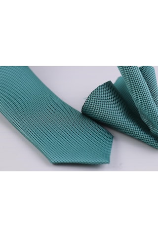 Demfashion Özel Desenli Kravat Mendil Seti - Yeşil (538523422) Yeşil
