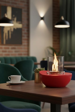 Meta Kırmızı Biyoetanol Masaüstü Şömine - 1 Lt Copart Yakıt Hediye