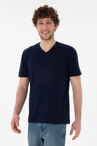 U.S. Polo Assn. Erkek Regular Fit V Yaka Lacivert Basic Tişört 50305858-VR033