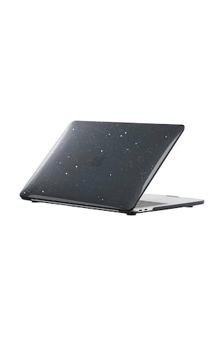 Arabulalaca Apple Uyumlu MacBook Pro 14 A2779 2023 Parlak Simli Siyah Kılıf