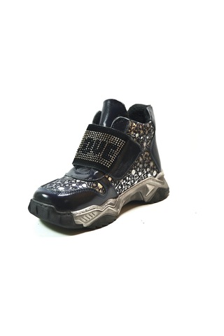 Onlo Ayakkabı P.347 Deri Lacivert Cırtlı Ortopedik Kız Çocuk Bot Lacivert