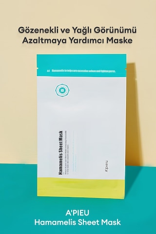 Missha A'PIEU Hamamelis Sheet Mask Yağlanma ve Gözenek Karşıtı Kağıt Maske