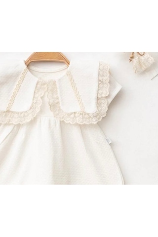 Işıl Baby Dantel Yaka Detaylı Elbise Ekru