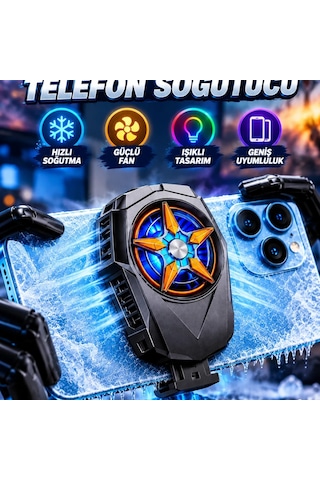 Fanlı Telefon Soğutucu Radyatörlü Işıklı Tasarım Ve Geniş Telefon Uyumluluğu