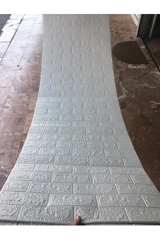 70x500cm Tek Paça Kendinden Yapışkanlı Beyaz Tuğla Desen 3D Duvar Kağıdı Paneli