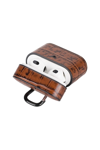 Casquet Apple Uyumlu AirPods 3.nesil Deri Kılıf Yk6 Taba Taba