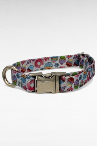 Caramelos İsimli Köpek Tasması, Yavru Köpek Tasması, Küçük Irk Köpek Tasması, Metal Kilit, 1,5 Cm Kırmızı - Mavi