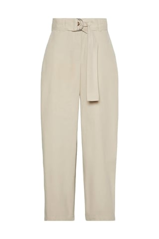 Calvin Klein Cotton Seamed Pant Kadın Krem Kumaş Pantolon-12774 Krem