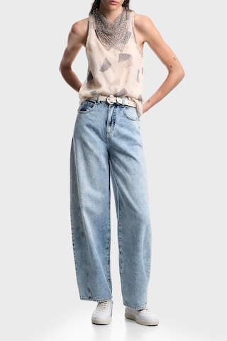 Emporio Armani Relaxed Fit Yüksek Bel Geniş Paça Jeans Bayan Kot Pantolon Ew004409 Af21085 Mb003 Açık Mavi