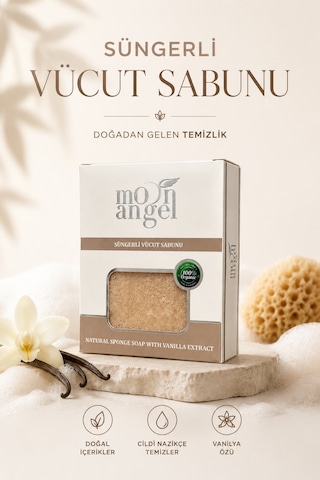 Süngerli Sabun Doğal Güzellik Vanilla Extract Vücut Sabunu Vanilya