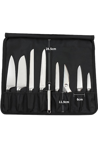Suofeng Oxford Kumaş Chef Bıçak Çantası - 48x18cm Siyah, Elden/omuzda Taşınabilir, Profesyonel Alet Çantası Siyah