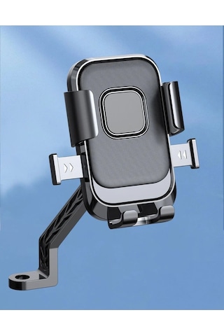 Ayarlanabilir Bisiklet Scooter Motosiklet Otomatik Tuşlu Motorsiklet Ayna Bağlantılı Telefon Tutucu