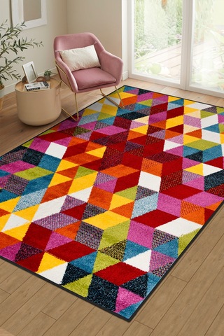 Colora Halı Koleksiyonu Yumuşak Renkli Kare Halı, Tozumaz, Modern Tasarım Ve Kolay Temizlik Multi 2