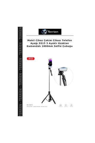 Mobil Cihaz Çekim Cihazı Telefon Ayağı Ss15 3 Ayaklı Uzaktan Kumandalı 1800mm Selfie Çubuğu