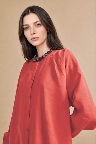 Defacto Relax Fıt Modal Uzun Kollu Koyu Mercan Tunik H5279ax26smrd352 Kırmızı-rd352