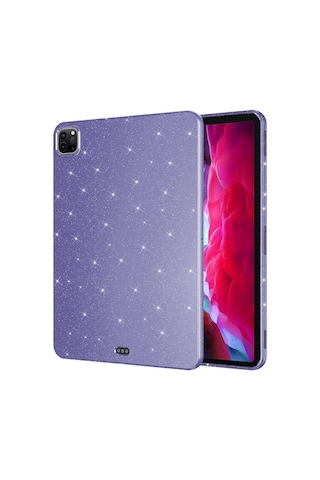 Apple Uyumlu iPad  Pro 11 2022 M2 Simli Parlak Görünümlü Zore Tablet Koton Kılıf-derin Mor Tablet Kılıfı