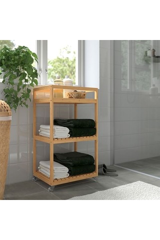 Ikea Rågrund Servis Arabası, Bambu, 42x33x76 Cm Çok Renkli