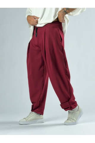Cocopelli Paça Cırt Detaylı Bordo Erkek Baggy Pantolon Coc3351