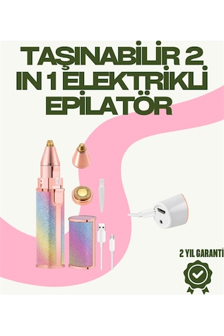 8000 Rpm Taşınabilir Epilatör Kaş Düzeltici Ve Dudak Epilatörlü Pille Çalışan -