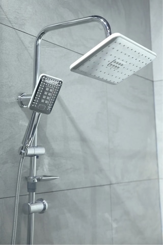 Lüx Beyaz Alaska Robot Tepe Yağmurlama Banyo Duş Seti Kolay Kurulum Banyo Özel Set Beyaz