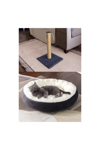 Kedi Başlangıç Seti, Xxl Kapalı Tuvalet Ve Diğer Aksesuarlar Açık Bej