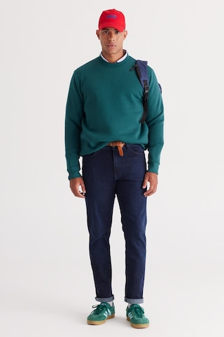 AC&Co / Altınyıldız Classics Erkek Koyu Yesıl Standart Fit Normal Kesim İçi Polarlı Bisiklet Yaka Sweatshirt Koyu Yeşil