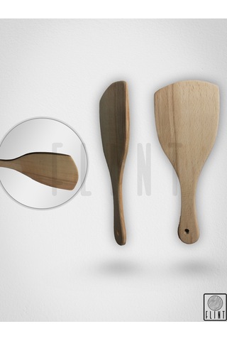 Gürgen Ağacı El Yapımı Tahta Ahşap Servis Spatula Çevirgeç 23cm