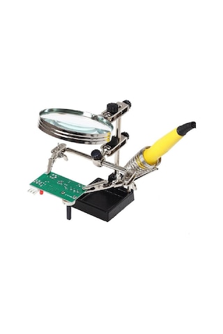 Çok Fonksiyonlu Lehim Tamir Standı 9 CM Büyüteç