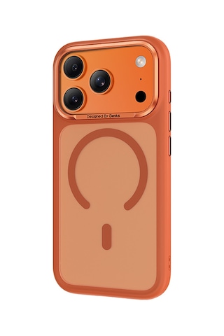 Apple Uyumlu iPhone 17 Pro Kılıf M-safe Şarj Özellikli Benks Mist C-magnet Kapak Turuncu Turuncu