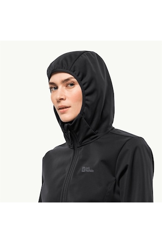 Jack Wolfskin Windhain Hoody Kadın Sweatshirt Siyah