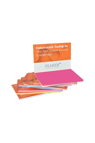 Elektrostatik Yapışkanlı Akıllı Not Kağıdı 7x10 Cm 50 Sayfa Pratik Ofis Not Defteri Pembe