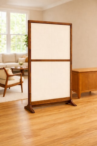 180cm X 100cm Masif Ahşap Çerçeveli Ayaklı Kumaş Paravan Seperatör Oda Ayırıcı Dekor 180cm X 100cm