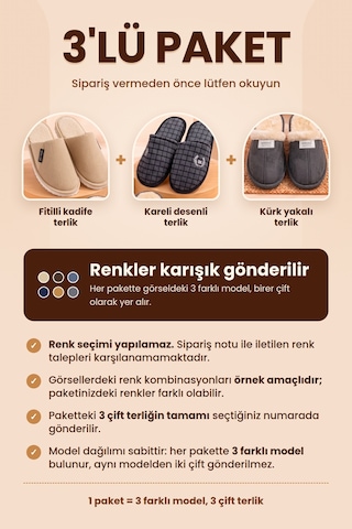 Stwenn 3 Lü Avantajlı Paket Kışlık Peluş Desenli Sessiz Ortopedik Taban Çeyiz Misafir Ev Terliği Set Mario-çnk-ucc