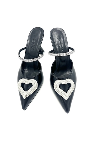 Nostra Shoes Siyah Love Kadın Topuklu Ayakkabı-terlik Siyah