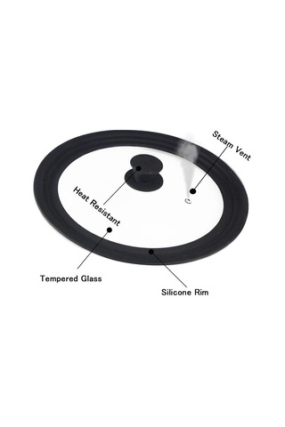 Homyl Tencere Tavalar Için Evrensel Silikon Cam Kapak Kapakları Siyah