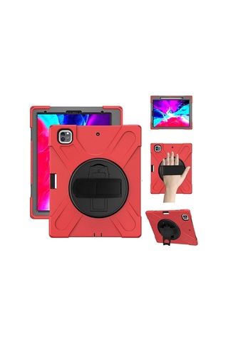 iPad Uyumlu Pro 12.9-inch 2021 - 2020 Kılıf Kalem Yerli 3 Katmanlı Standlı Zırh Kılıf-shockproof- 5775