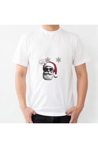 Hoş Geldin Yeni Yıl Tasarımlı Tişört Yılbaşı Temalı Kişiye Özel Hediye Tişört Beyaz