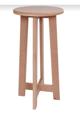 Boyanabilir Ahşap Mdf Yuvarlak Demonte 3' Lü Tabure Seti