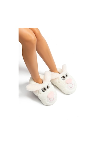 Twigy Raby Kadın Hayvanlı Panduf Beyaz 36/41 EE0537 Beyaz