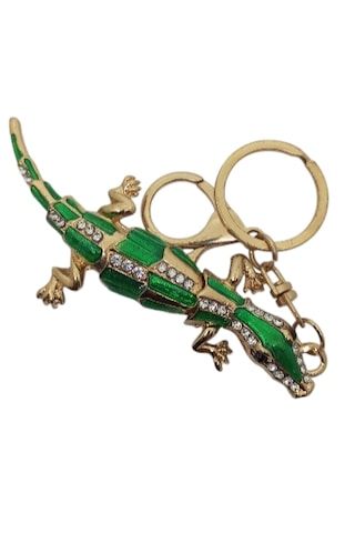 3d Dore Taşlı Timsah Anahtarlık Lux