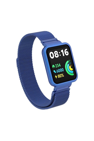 Xiaomi Redmi Watch 2 Lite Uyumlu Krd-58 Metal Mkst Kordon-mavi