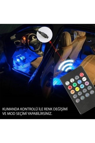 12 Ledli Ayak Altı Led Lamba Sese Ve Müziğe Duyarlı Led Çakmaklık Girişli
