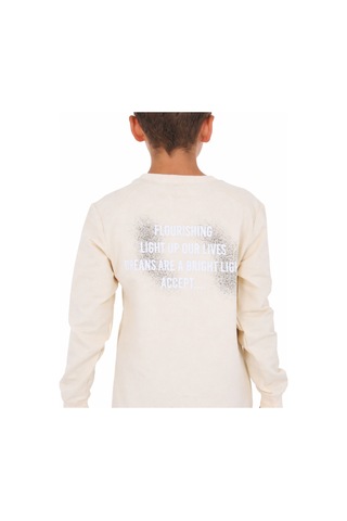 İrem Çocuk Giyim Erkek Çocuk Let The Yazılı Önü Sırtı Yazı Desenli Siyah Renk Sweatshirt Bej