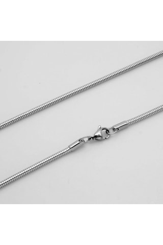 Chavin 60 Cm. 3 Mm. Çelik Erkek Zincir Kolye Eu04by Gri
