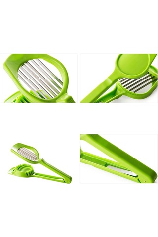 Yeşil 1 Adet Mutfak Aletleri Kesim Yumurta Dilimleme Kesici Kalıp Çiçek Kenarları Alet Yeşil