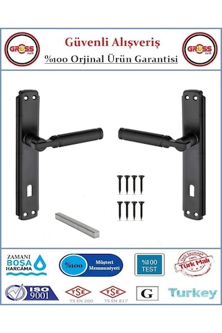 Parçalı Iç Oda Kapı Kolu - Mat Siyah - 1 Takım Ön Ve Arka