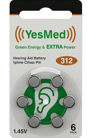 Yesmed Extra Power 312 No Kulak Pili 10paketx6 Adet 60 Adet Pil