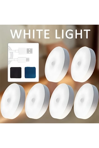 Willowhaven 6'lı Paket Usb Şarj Edilebilir Hareket Sensörlü Beyaz Işık Led Duş Ve Bahçe Aydınlatma